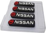 طقم حامي حواف أبواب السيارة بشعار نيسان NISSAN - واقي خدوش مطاطي فاخر (4 قطع) لإضافة لمسة رياضية وحماية لسيارتك لوكي بوي،