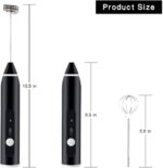 ⁦أداة خفق اللبن قابلة لإعادة الشحن وتحمل باليد وتعمل بـ3 سرعات قابلة للتعديل لصنع القهوة واللاتيه والكابتشينو مع مضرب إضافي للبيض⁩ - الصورة ⁦2⁩