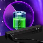 ⁦بار اضاءة LED لاسلكي قابل لاعادة الشحن بالوان RGB متناغمة ومبتكرة تتغير مع صوت الموسيقى، اضاءة 8 اوضاع بالوان الطيف بالتزامن مع صوت الموسيقى 32 بت للسيارة وكمبيوتر الالعاب - قطعتين، أسود من لوكي بوي⁩ - الصورة ⁦7⁩