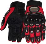 ⁦جوانتي ركوب الدراجات والموتوسيكلات، قفازات كاملة، جوانتي واقي مضاد للانزلاق لركوب الموتوسيكلات وقطع الأخشاب  من لوكي بوي (لون أحمر)⁩ - الصورة ⁦4⁩