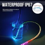 ⁦شريط اضواء LED مضاد للماء لصندوق السيارة والاضوء الديناميكية واضواء الفرامل والرجوع للخلف واشارة الانعطاف، 12 فولت، 60 قطعة LED بالوان RGB 48 بوصة (سي دي ان -RGB- لصندوق السيارة -1.2 متر) من لوكي بوي⁩ - الصورة ⁦3⁩