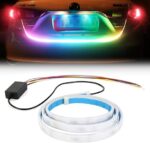 شريط اضواء LED مضاد للماء لصندوق السيارة والاضوء الديناميكية واضواء الفرامل والرجوع للخلف واشارة الانعطاف، 12 فولت، 60 قطعة LED بالوان RGB 48 بوصة (سي دي ان -RGB- لصندوق السيارة -1.2 متر) من لوكي بوي