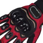 ⁦جوانتي ركوب الدراجات والموتوسيكلات، قفازات كاملة، جوانتي واقي مضاد للانزلاق لركوب الموتوسيكلات وقطع الأخشاب  من لوكي بوي (لون أحمر)⁩ - الصورة ⁦2⁩