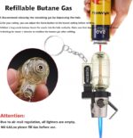 ⁦4 قطع ولاعة بشعلة غاز بوتان قابلة لإعادة الملء مع سلسلة مفاتيح بتصميم لطيف مضاد للرياح لإضاءة الشمع في المطبخ وأثناء الشواء والاستخدام الداخلي والخارجي،من لوكي بوي (بدون غاز بوتان)⁩ - الصورة ⁦4⁩