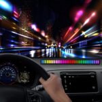 ⁦بار اضاءة LED لاسلكي قابل لاعادة الشحن بالوان RGB متناغمة ومبتكرة تتغير مع صوت الموسيقى، اضاءة 8 اوضاع بالوان الطيف بالتزامن مع صوت الموسيقى 32 بت للسيارة وكمبيوتر الالعاب - قطعتين، أسود من لوكي بوي⁩ - الصورة ⁦6⁩