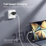 ⁦شاحن حائط بمنفذين USB C PD/PPS للشحن السريع بقدرة 25 وات منlokyboy لموبايل سامسونج جالاكسي S24/S23/S22+/S21 الترا/بلس/ S20/ نوت 20/ زد فولد 5 (أسود)⁩ - الصورة ⁦6⁩