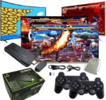 جهاز تشغيل العاب الفيديو الرقمية من LOKYBOY، وحدة تحكم العاب فيديو مدمجة، اكثر من 10000 لعبة فيديو، مع ريموت كنترول لاسلكي مزدوجة 2.4G بطاقة TF 64GB، مخرج HDMI 4K HD، مناسب للتلفزيون وجهاز عرض