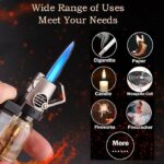 ⁦4 قطع ولاعة بشعلة غاز بوتان قابلة لإعادة الملء مع سلسلة مفاتيح بتصميم لطيف مضاد للرياح لإضاءة الشمع في المطبخ وأثناء الشواء والاستخدام الداخلي والخارجي،من لوكي بوي (بدون غاز بوتان)⁩ - الصورة ⁦5⁩