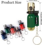 ⁦4 قطع ولاعة بشعلة غاز بوتان قابلة لإعادة الملء مع سلسلة مفاتيح بتصميم لطيف مضاد للرياح لإضاءة الشمع في المطبخ وأثناء الشواء والاستخدام الداخلي والخارجي،من لوكي بوي (بدون غاز بوتان)⁩ - الصورة ⁦3⁩