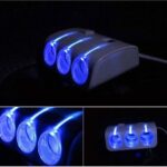 ⁦مشترك ولاعة سيارة 3 مخرج و2 يو اس بى، لهاتف خلوي، USB، أسود من لوكي بوي⁩ - الصورة ⁦2⁩