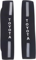 غطاء حماية لحزام امان مقعد السيارة متوافق مع سيارة تيوتا، مكون من قطعتين، لون اسود من (لوكي بوي)