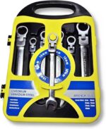 طقم مفاتيح بسقاطة براس قابل للتعديل 7 قطع - 8 ملم، 10 ملم، 12 ملم، 13 ملم، 14 ملم، 17 ملم، 19 ملم من لوكي بوي