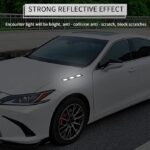 ⁦6 قطع من ستيكرات عاكسة لحماية غطاء الاكصدام ورفرف السيارة من صن بريث، ستيكرات تحذيرية للسلامة لحماية السيارة، ستيكرات زينة عالمية بلون أسود وأبيض⁩ - الصورة ⁦2⁩