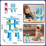 ⁦مجموعة العاب مطبخ صغيرة للاطفال باللون الازرق والاطفال الصغار من لوكي بوي مجموعة اكسسوارات المطبخ للعب التظاهري بمطبخ مع اكسسوارات طعام وطبخ للعب (مقاس صغير)⁩ - الصورة ⁦5⁩